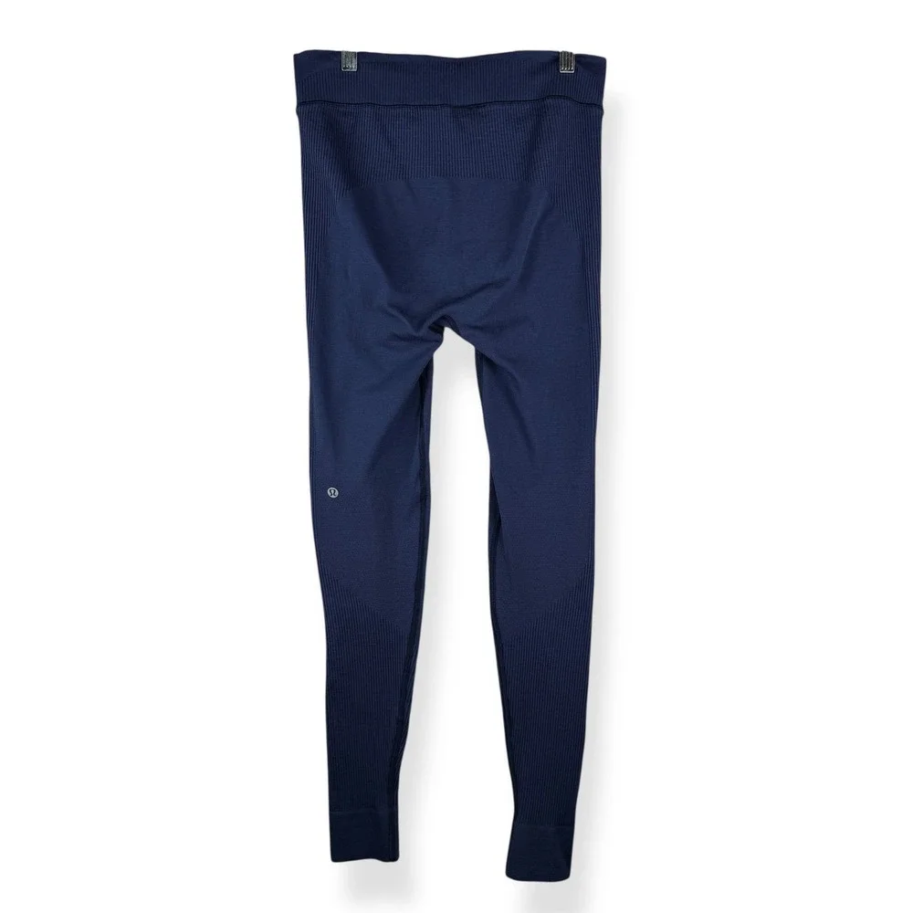 Lululemon Navy Blue‎ Leggings Womens Size Medium Seamless Performance Tights